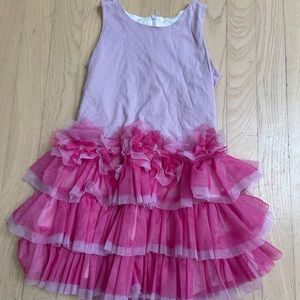 NWT Biscotti pink Ruffle chiffon dress
